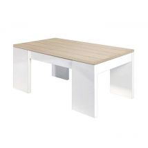 Fores - tavolino sollevabile davinia - Rovere / Bianco