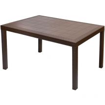 Tavolo 150x90 Houston Rattan per Esterno ed Interno per Pizzeria Giardino Marrone