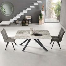 Tavolo allungabile 240 cm piano gre's porcellanato nestore Grigio