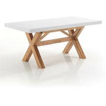 Tavolo allungabile in legno massello bianco cm. H.80 x P.85 x L.180