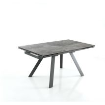 Tavolo allungabile in vetro ceramica grigio cm. H.74 x P.90 x L.160