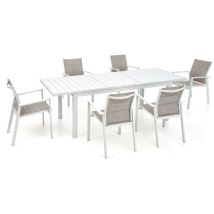 Tavolo Alluminio Palm Beach Allungabile165/225x90 Bianco M096501-08