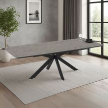 Tavolo Allungabile Verano Con Piano Cemento E Gambe Nere