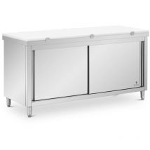Tavolo armadiato inox - 180 x 70 cm - Portata 500 kg - Con tagliere - Royal