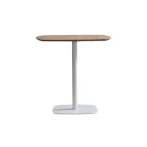 Tavolo barry 80 bianco c/top finitura rovere