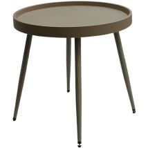 Tavolo basso da giardino Nemo D.50xH47 cm – Resina resistente agli agenti atmosferici – Facile da montare – Beige khaki