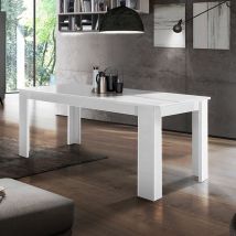 Tavolo bianco lucido allungabile 140-190x90cm per sala da pranzo Jesi Light