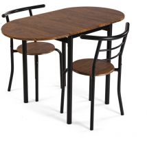 Set di mobili da pranzo in stile industriale Versa misure (a x l x p) 77 x 55 x 61 cm, Nero