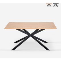 Tavolo con gambe incrociate di design 160x90 in legno e metallo Shaila Colore: Legno Naturale