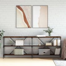 Tavolo Consolle,Tavolo da ingresso,Consolle Salvaspazio e Multiuso per Soggiorno, Ingresso e Corridoio Rovere Fumo 200x30x75cm Legno Multistrato