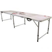 MonsterShop - Tavolo da Birra Pong 2,4m Piegabile Superficie mdf Impermeabile Telaio in Alluminio per Esterni e Interni