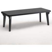 Tavolo da giardino allungabile in plastica BERG 160-220x90x74 cm - Antracite