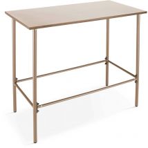 Oviala - Tavolo alto da pranzo in metallo color talpa 120 cm - Palavas