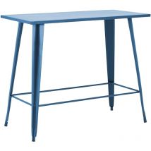 Oviala - Tavolo alto da giardino in acciaio blu pacifico