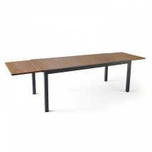Tavolo estensibile in alluminio e legno sintetico marrone