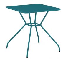 Tavolo Da Giardino In Acciaio 70x70x73 Cm, Blu