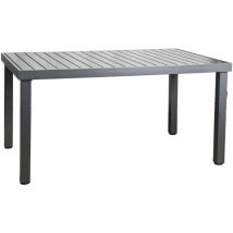 Eurogarden - tavolo da giardino in alluminio fisso colore grigio, 152x90x75 cm