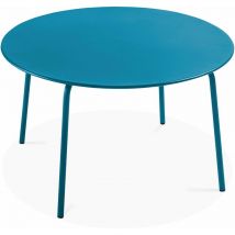 Oviala - Tavolo da giardino rotondo in acciaio blu pacifico - Palavas