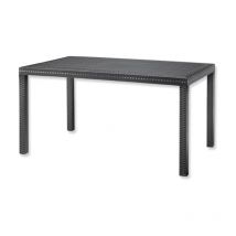 Tavolo da giardino in plastica rettangolare, Rattan - Tavolo da pranzo per esterno, terrazzo - 6 posti