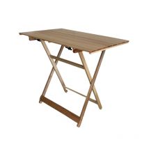 Tavolo da Giardino Pieghevole in Legno per Esterno da Balcone Altezza Regolabile - 96x59x80