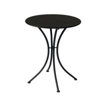 Tavolino per bar e giardino in ferro antiruggine nero diametro 60 centimetri