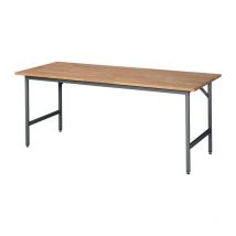 RAU - Tavolo da lavoro Jerry B2000xD800xH800-850mm Piano di lavoro faggio Frame grigio