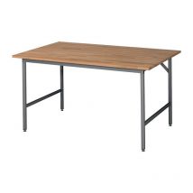 RAU - Tavolo da lavoro Jerry W1500xD1000xH800-850mm Piano di lavoro faggio Frame grigio