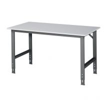RAU - Tavolo da lavoro Tom W1500xD800xH760-1080mm Piano di lavoro in melamina Telaio grigio antracite