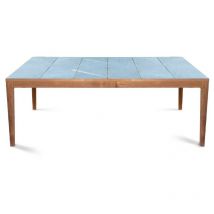 Tavolo da pranzo 200x100cm gambe legno e top in piastrelle - Kerk