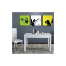 Tavolo da pranzo bianco frassinato allungabile di 40 cm,