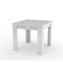 Web Furniture - Tavolo Allungabile Da 90 A 180 Tavolino Da Pranzo Bianco Apribile A Libro
