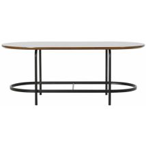 Tavolo Da Pranzo - 99.5 X 50 X 40 Cm - Legno, Vetro, Ferro - Nero - Rettangolare