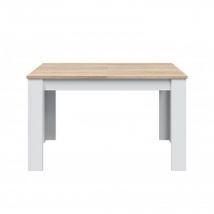 Tavolo allungabile 140 x 90 cm bianco opaco e rovere chiaro - Corfù