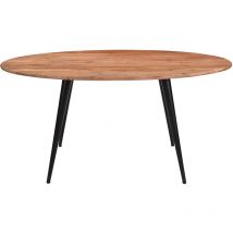 Tavolo da pranzo ovale in massello di acacia e metallo L160 cm obali - Legno chiaro / nero