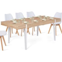 Tavolo da pranzo rettangolare a 10 posti AUSTRIA con gambe a spillo bianche 200 cm