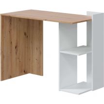 Vmo Home - Scrivania Kenia in rovere nodi e artik bianco 78x100x52 cm