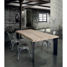 Tavolo design moderno legno metallo nero Dimensione Tavoli: 250 x 100 - Spessore tavoli: 4 cm