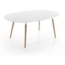 Tavolo effetto legno laccato bianco opaco cm H75 x L105 x P170