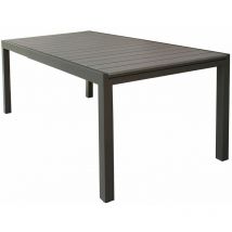 Gardeness - Tavolo estensibile da esterno 180/240 cm con struttura in alluminio e piano in polywood effetto legno in doghe - DarkGrey