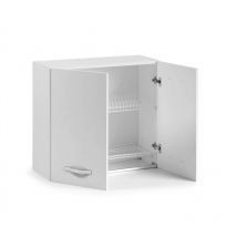 Caesaroo - Suspendue colapiatti cuisine 80x32x72 cm en bois blanc frêne - Foligno