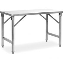 Mahlzeit - Tavolo in acciaio inox 120 x 60 x 80 cm, tavolo da lavoro, tavolo da cucina, tavolo di preparazione in acciaio inox