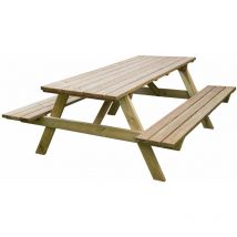 Gardeness - Tavolo in legno con panche 180X160X71 cm da giardino Picnic impregnato Forest