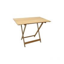 Tavolo in legno massello chiaro pieghevole da giardino,