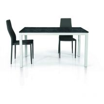 Tavolo in legno nobilitato finitura marmo allungabile 160x90 cm - 220x90 cm - Bicolore