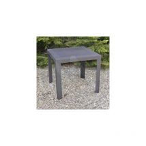 Tavolo in resina simil rattan saturno made in italy cm 80x80x72h antracite