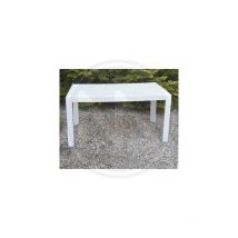 Tavolo in resina simil rattan urano made in italy cm 140x80x72h bianco
