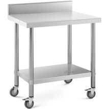 Tavolo Inox Con Ruote Professionale Alzatina 60 X 80 Cm 135 Kg