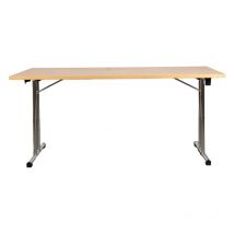 Eurobrico - tavolo pieghevole 'fold' con fusto cromato, 160x72,5x80 cm