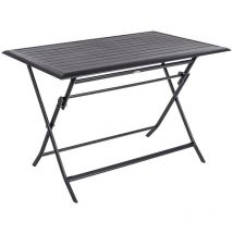 Hesperide - Tavolo da giardino rettangolare pieghevole Azua graphite a 4 posti in alluminio trattato con polveri epossidiche - Hespéride