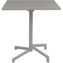 Tavolo quadrato 70x70 cm chiudibile pieghevole da esterno giardino salvaspazio con struttura e piano in acciaio Freddy - Tortora
